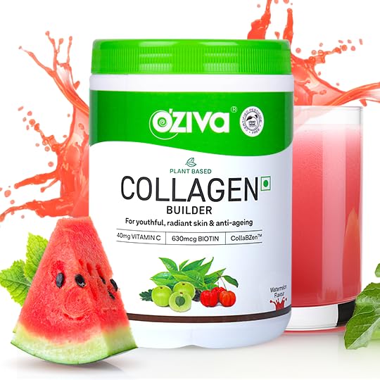 OZiva Vegan Collagen Builder with Biotin & Vitamin C For Brighter & Youthful Skin | Collagen Supplement For Women & Men | Plant Based Collagen Powder | Grocsy