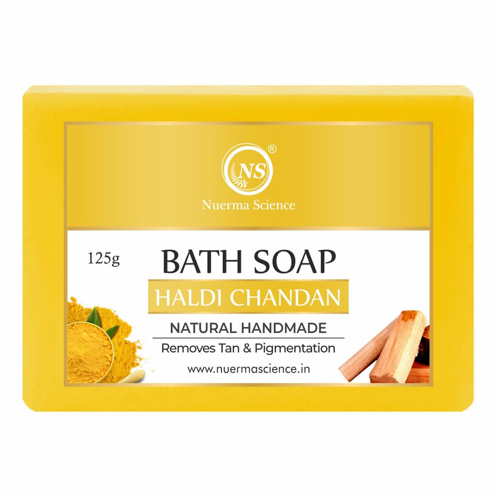 Nuerma Science Haldi Chandan Bath Soap | Removes Tan & Pigmentation | Grocsy