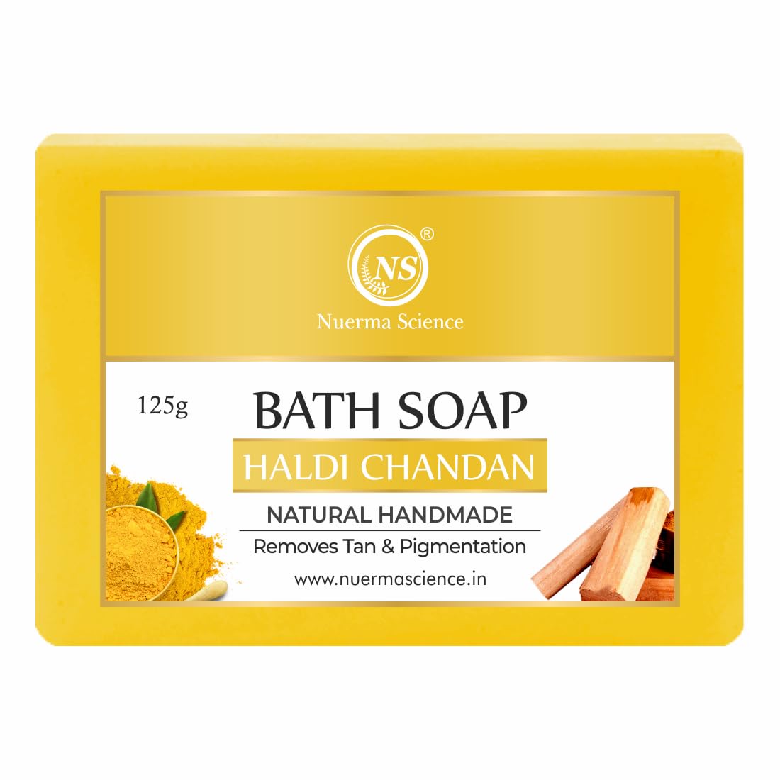 Nuerma Science Haldi Chandan Bath Soap | Removes Tan & Pigmentation | Grocsy