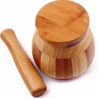 Wooden Motar Pestle Set (Brown) | Grocsy