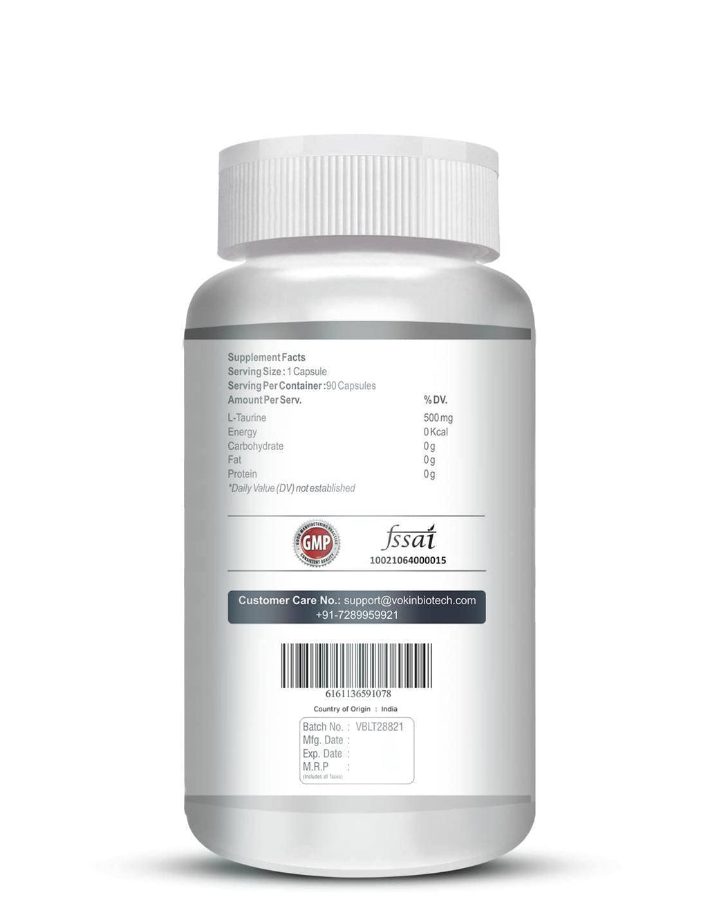 Vokin biotech L-Taurine - Amino Acid Supplement - 500mg | Grocsy