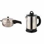 Prestige Deluxe Alpha Stainless Steel Deep Pan Pressure Cooker, 5 Litres, Silver | Grocsy