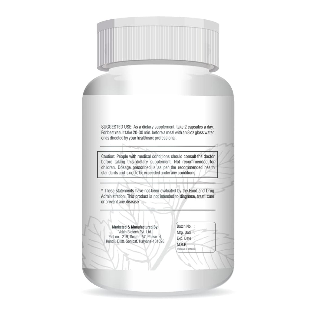 Vokin Biotech Herbal Insulux Gymnema Sylvestre for Diabetes Control 750mg (60 Capsules), 200 grams | Grocsy