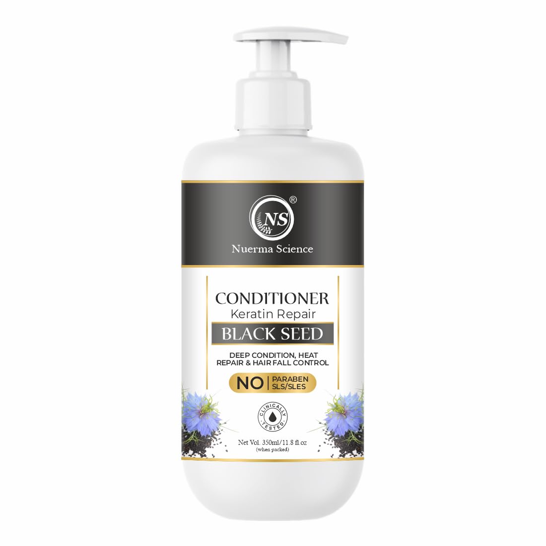 Nuerma Science Keratin Repair Black Seed Hair Conditioner to Deep Cleanse, Heat Repair & Hair Fall Control | Grocsy
