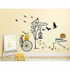 Wall Sticker for Living Room(Ride Through Nature, Ideal Size on Wall : 140 cm x 100 cm),Multicolour | Grocsy