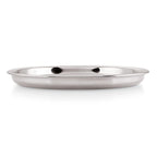 HAZEL Stainless Steel Plate Set for Dinner Launch, Set of 2, 28.5 cm, Medium | Grocsy