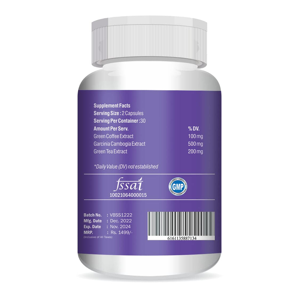 Vokin Biotech Slimo Advanced Weight Loss Formula with Green Coffee Extract 100mg and Garcinia Cambogia Extract 500mg Fat Burner for Men and Women | Grocsy