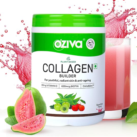 OZiva Vegan Collagen Builder with Biotin & Vitamin C For Brighter & Youthful Skin | Collagen Supplement For Women & Men | Plant Based Collagen Powder | Grocsy