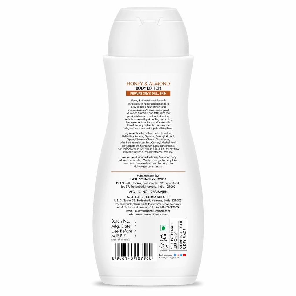 Nuerma Science Honey Almond Advanced Nourishing Body Lotion | Deep Hydrating Moisturizer | Grocsy