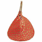 Ethnic Clutch Silk Potli Batwa Pouch Bag with Metal Bead work | Grocsy