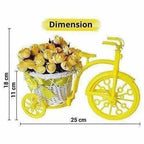 Cycle Shape Plastic Decoration Flower Vase with Peonies Bunch | Grocsy