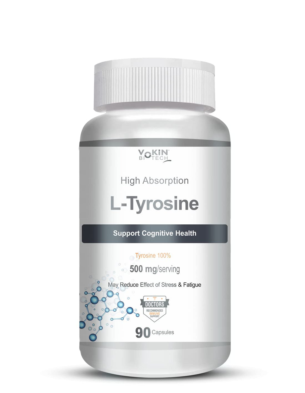 Vokin Biotech L-Tyrosine 500mg- Support Cognitive Health May Reduce Effect Of Stress & fatigue- | Grocsy