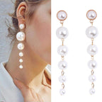 Gold-Polished Alloy Pearl Droplets Earrings - The Pari