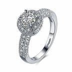 Crystal Royal Queen Sterling Silver Plated Ring | Grocsy