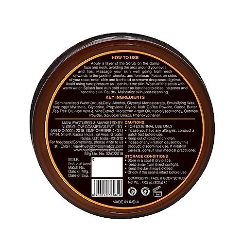NutriGlow NATURAL'S Raw Irish Coffee Face & Body Scrub | Grocsy