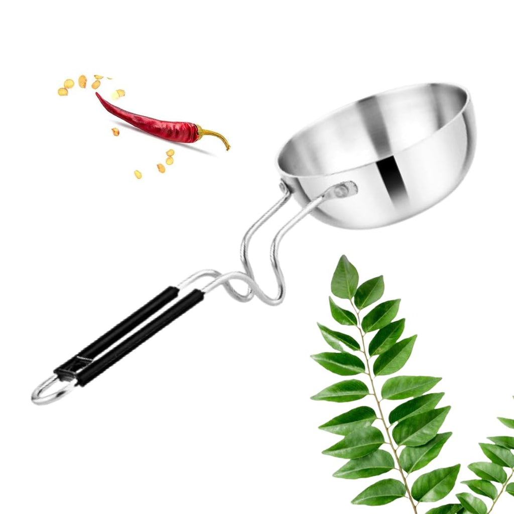THE COOK HOUSE - Stainless Steel Tadka Pan with Balance Design PVC Handle(250 ML) | Grocsy
