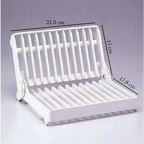 White Color - Folding Plastic Kitchen Dish Rack Stand Plate Holder - 2 Piece | Grocsy