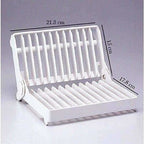 White Color - Folding Plastic Kitchen Dish Rack Stand Plate Holder - 2 Piece | Grocsy