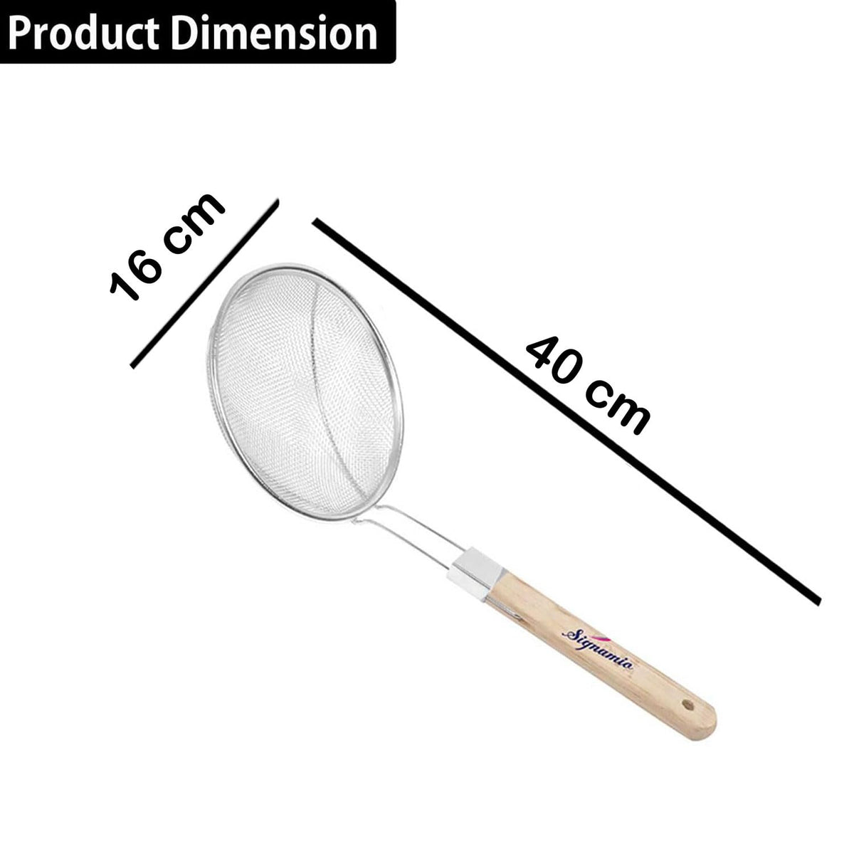 Signamio Diameter 16 cm Stainless Steel Deep Fry Net Spoon Oil Strainer | Grocsy
