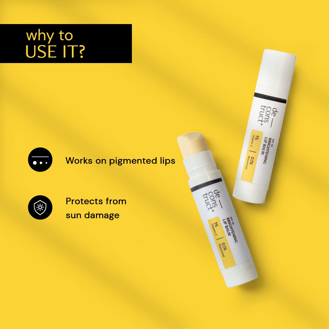 Deconstruct Brightening Lip Balm with SPF 50 - For Dark, Pigmented, Dry, Flaky Lips | Grocsy