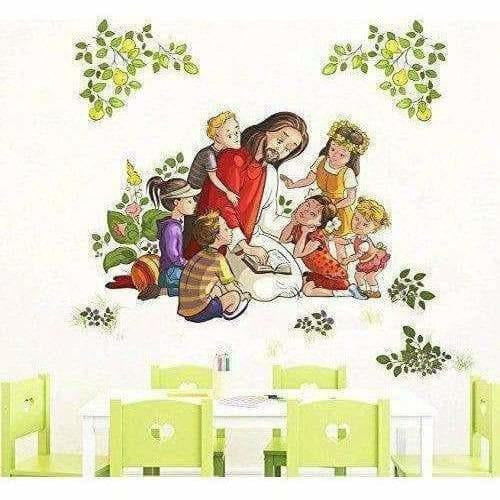 Lord Jesus with Kids Wall Sticker | Grocsy