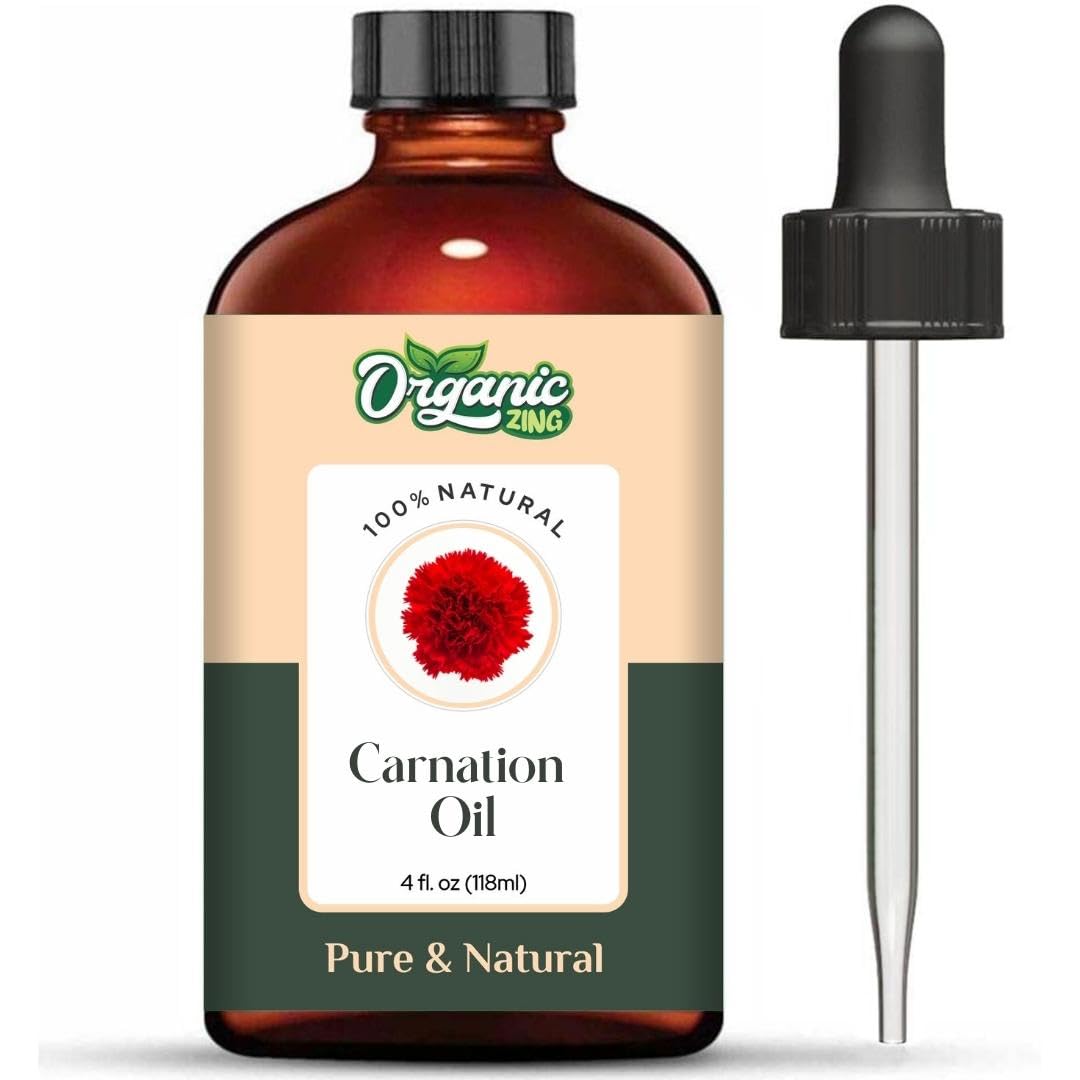 Organic Zing Carnation (Dianthus Caryophyllus) Oil | Pure & Natural Essential Oil for Skincare, Aroma & Diffuser | Grocsy