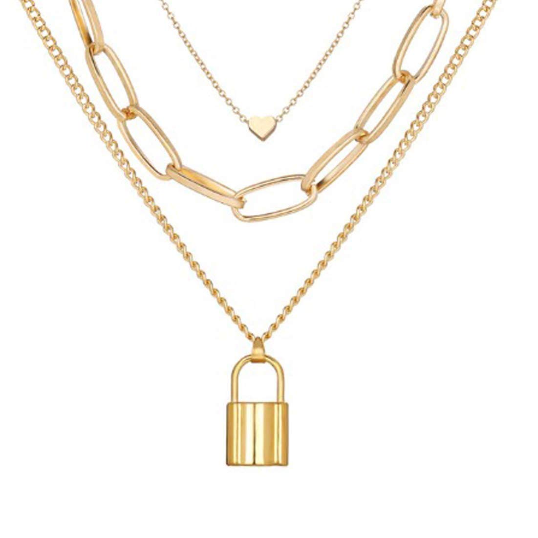 Gold-Toned Alloy Set Of 2 Multi Layer Designer Necklace - The Pari | Grocsy