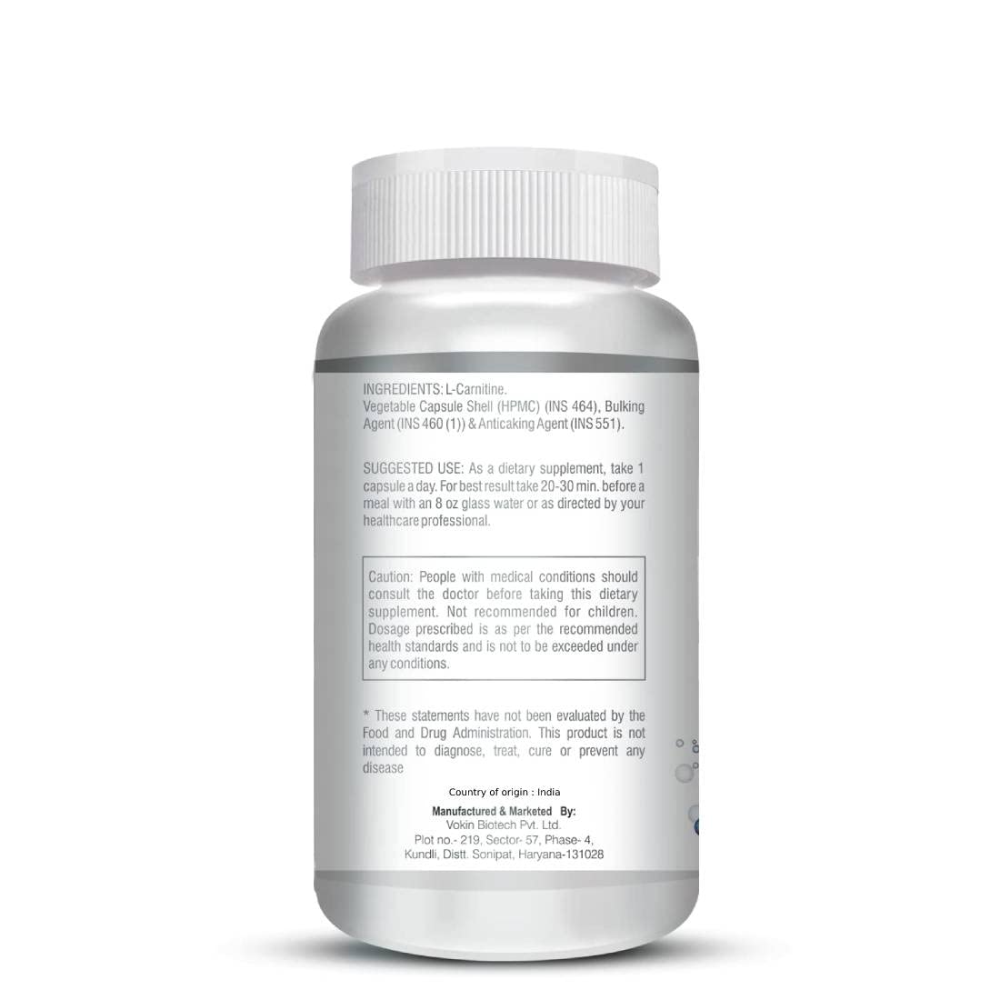 Vokin Biotech L-Carnitine Acetyl (ALCAR)- Support Brain Health- 500 mg | Grocsy