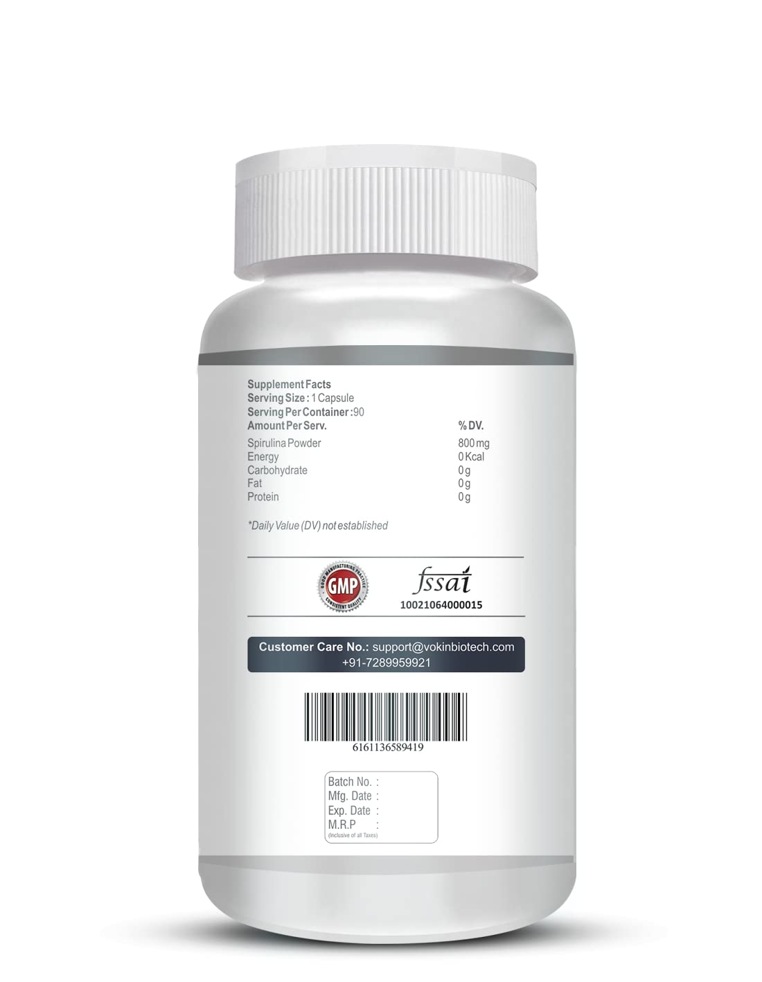 Vokin Biotech Spirulina- Support Heart Health and Liver Health -800mg | Grocsy