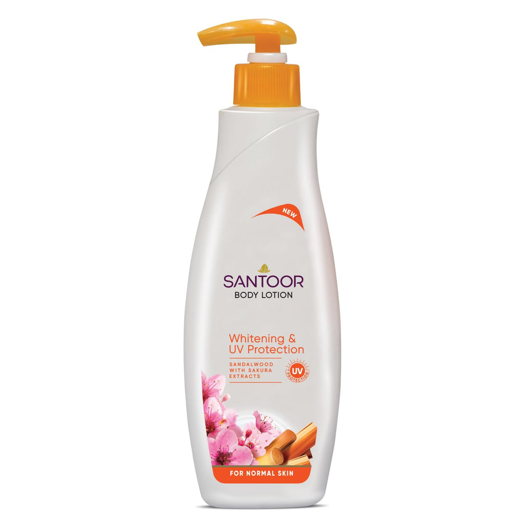 Santoor Body Lotion Whitening And UV Protection | Grocsy