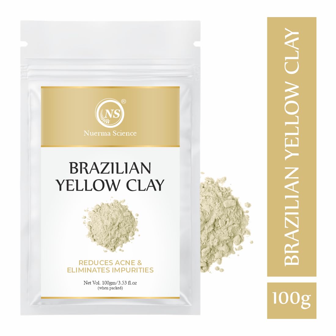 Nuerma Science Brazilian Yellow Clay | Reduces Acne & Eliminates Impurities | Grocsy