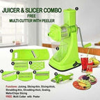 Green Color - Plastic Fruit and Vegetable Juicer Combo Set, 9-Pieces | Grocsy