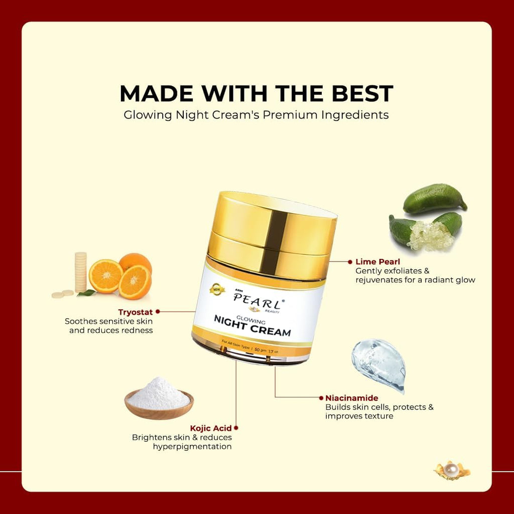 ARM Pearl Glowing Night Cream For Men And Women | Grocsy