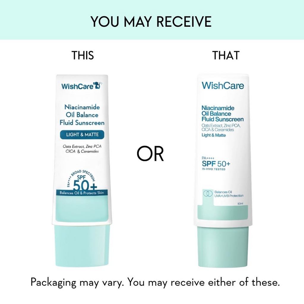 Wishcare 5% Niacinamide Oil Balance Fluid Sunscreen | SPF50 | Grocsy