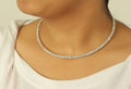 Silver-Toned Alloy Rhinestones Studded Choker - The Pari | Grocsy