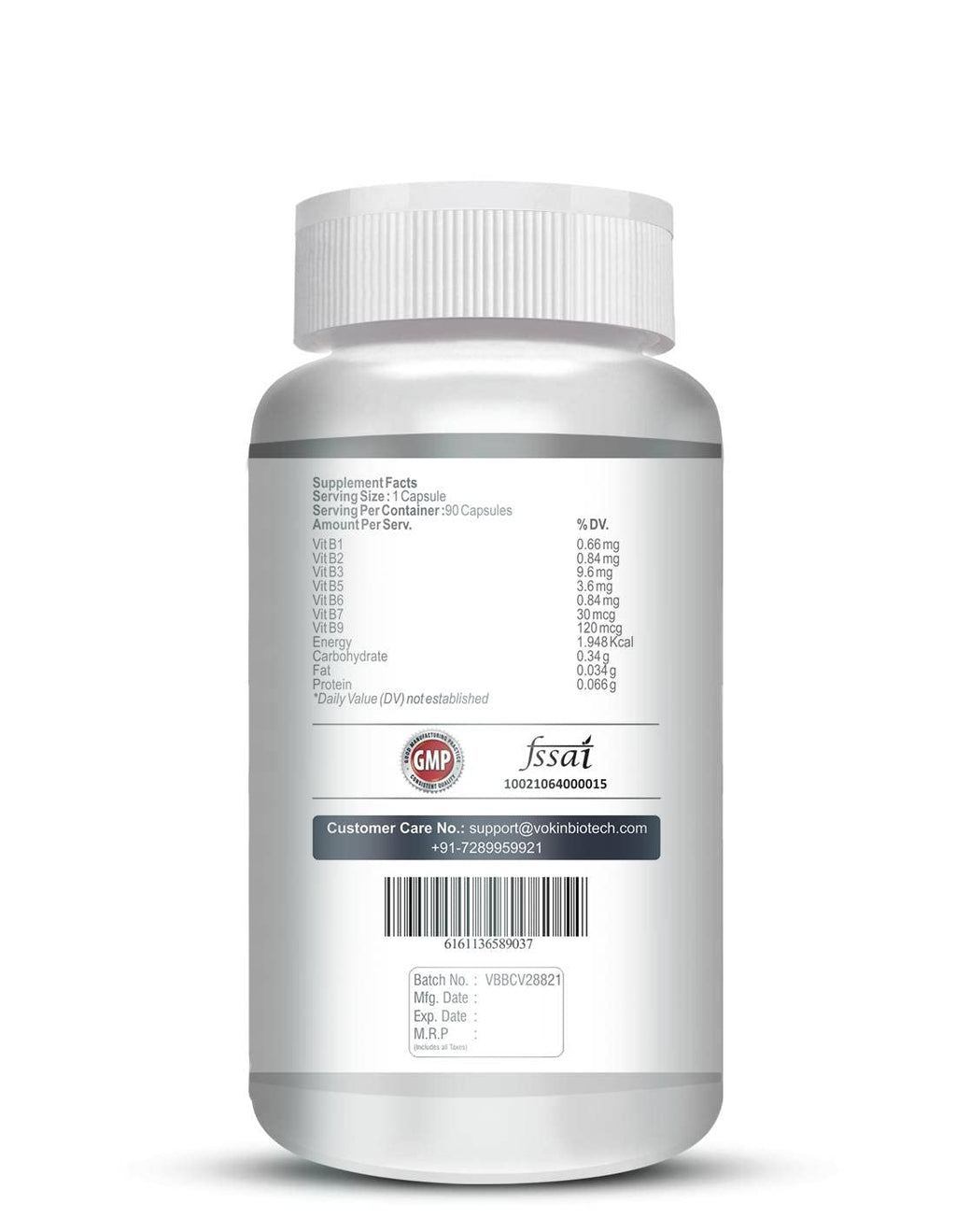 Vokin Biotech 100% Natural Vitamin B-Complex Capsules | Grocsy
