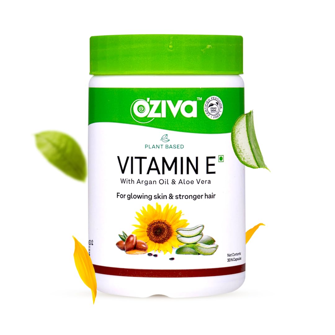 OZiva Plant Based Natural Vitamin E (With Argan oil + Aloe vera) | Grocsy