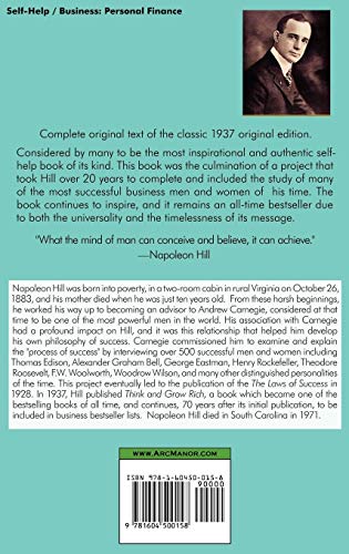 Think And Grow Rich - Complete Original Text: Special 70Th Anniversary Edition - Laminated Hardcover | Grocsy