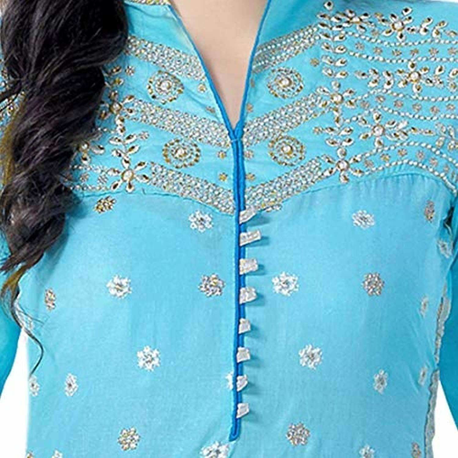 Cotton Salwar Suit Blue | Grocsy