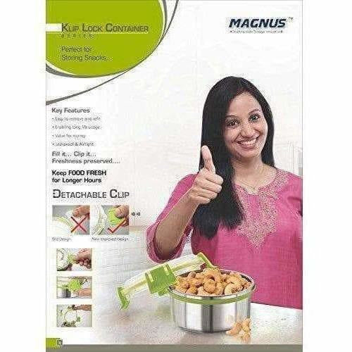 Stainless Steel Airtight & Leak Proof Containers Set, 1300 ml & 1750 ml, Set Of 2 | Grocsy