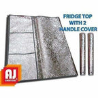 Grey Decorative Fridge Top Cover And 2 Fridge Handle Covers | Grocsy