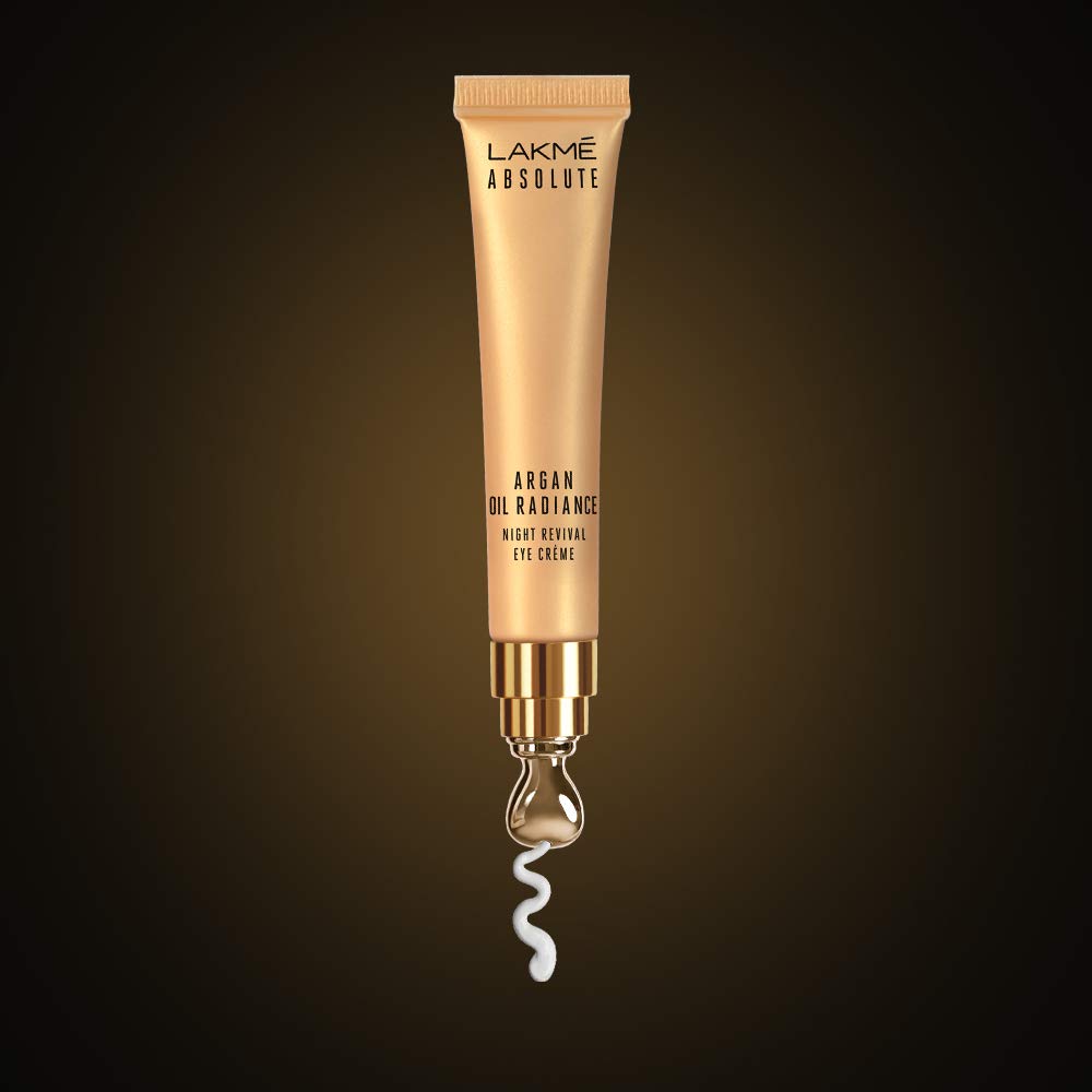 Lakme Absolute Argan Oil Radiance Night Revival Eye Cream, 15 g | Grocsy