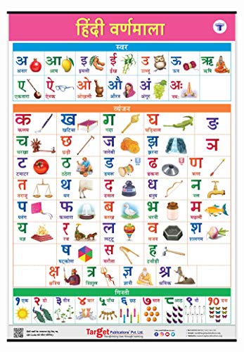 Jumbo Hindi Varnamala Chart for Kids (Hindi Alphabet and Numbers) | Grocsy