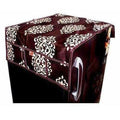 Floral Design Fridge Top Cover with 6 Utility Pockets - Brown Color | Grocsy