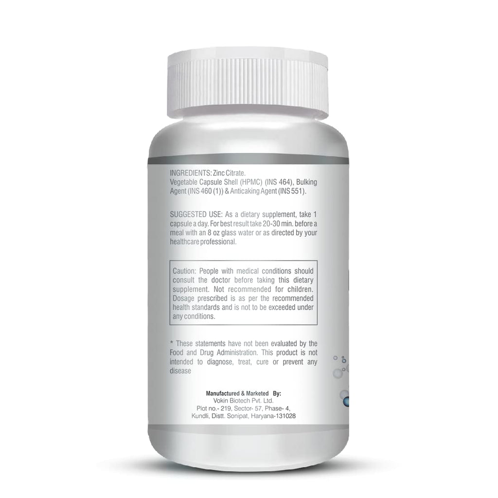Vokin Biotech Zinc Citrate Supports Healthy Immune system Capsules | Grocsy