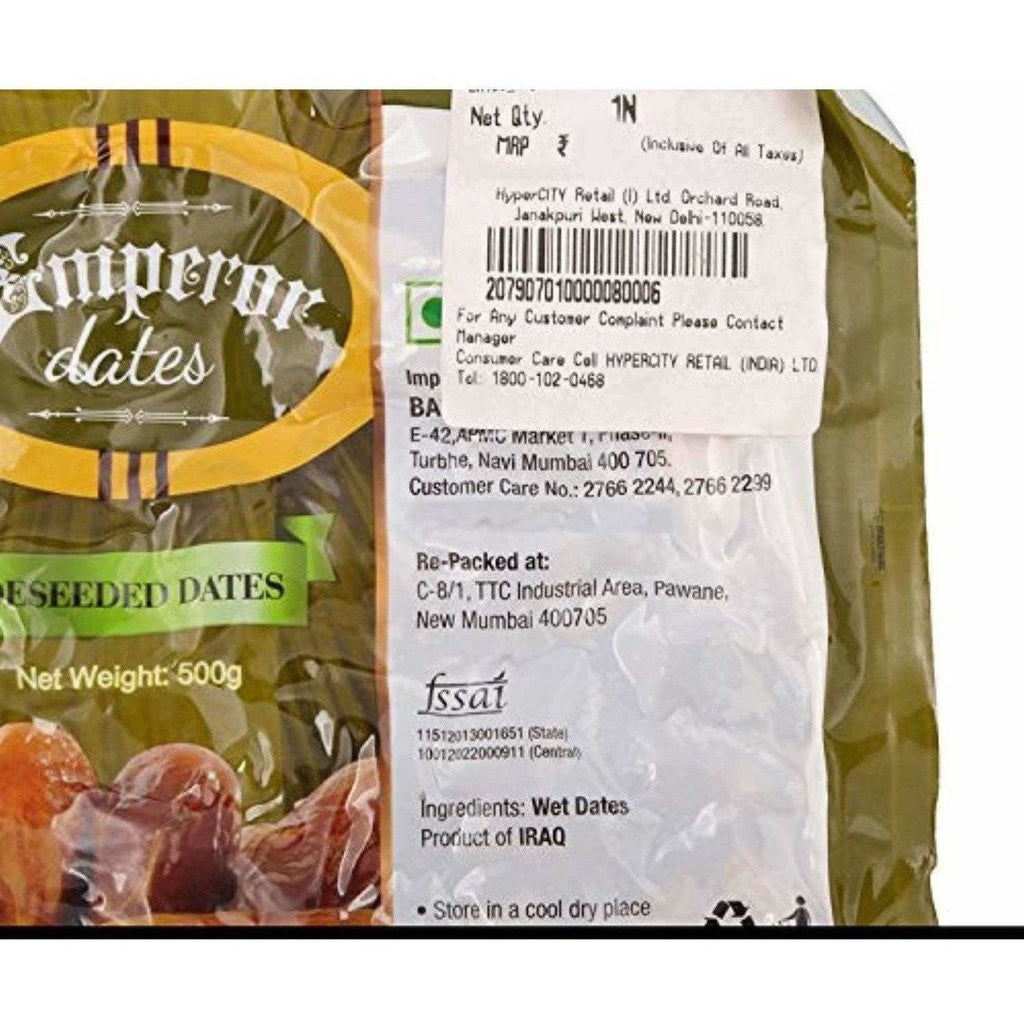 Emperor Seedless Dates - Deseeded  500g Pouch | Grocsy
