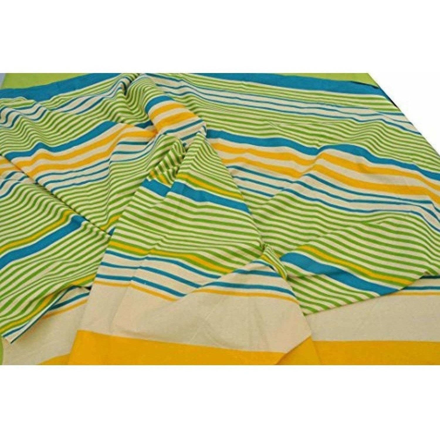 Cotton Double Bedsheet with 2 Pillow Covers - Multicolour | Grocsy