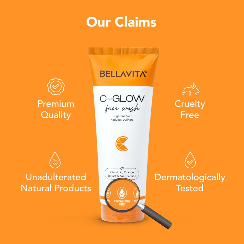 Bella Vita C-Glow Vitamin C Face Wash Brightening Formula for Men and Women,100 ml | Grocsy