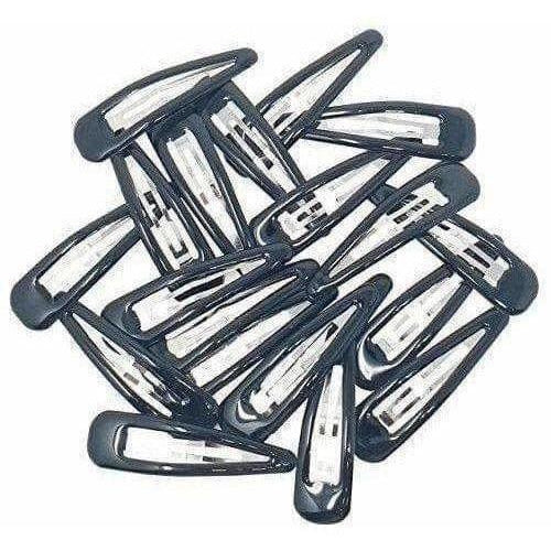 Black Hair Clips - Pack of 20 Tic Tac Everyday Wear Glossy Black Metal | Grocsy