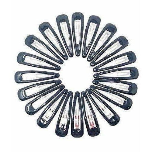 Black Hair Clips - Pack of 20 Tic Tac Everyday Wear Glossy Black Metal | Grocsy
